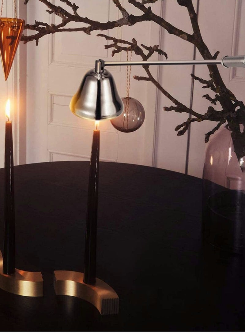 Y&D Candle Snuffer, Jingle Bell Shape Stainless Steel Care Tool, Modern Shaped Polished Steel, Long Handle Wick Snuffer for Safely Extinguish Candles - Image 5