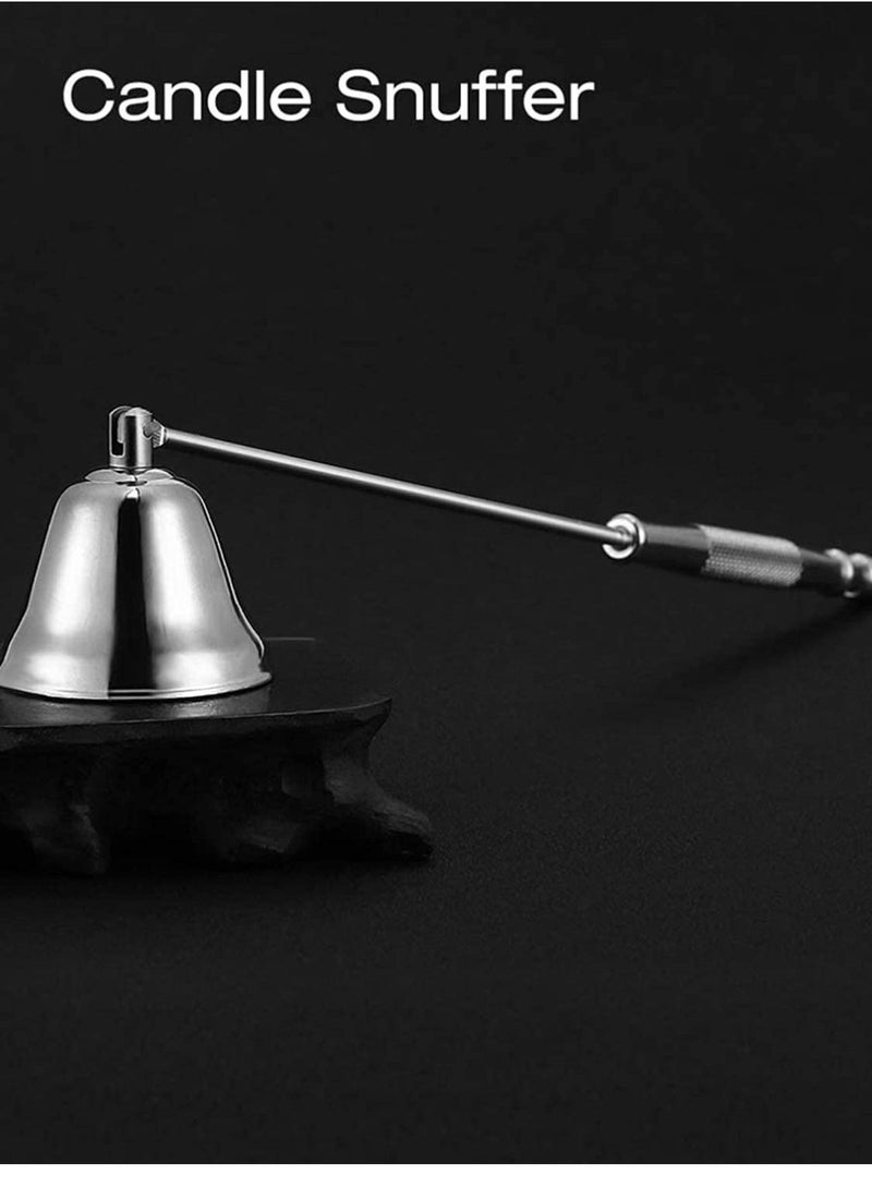 Y&D Candle Snuffer, Jingle Bell Shape Stainless Steel Care Tool, Modern Shaped Polished Steel, Long Handle Wick Snuffer for Safely Extinguish Candles - Image 3