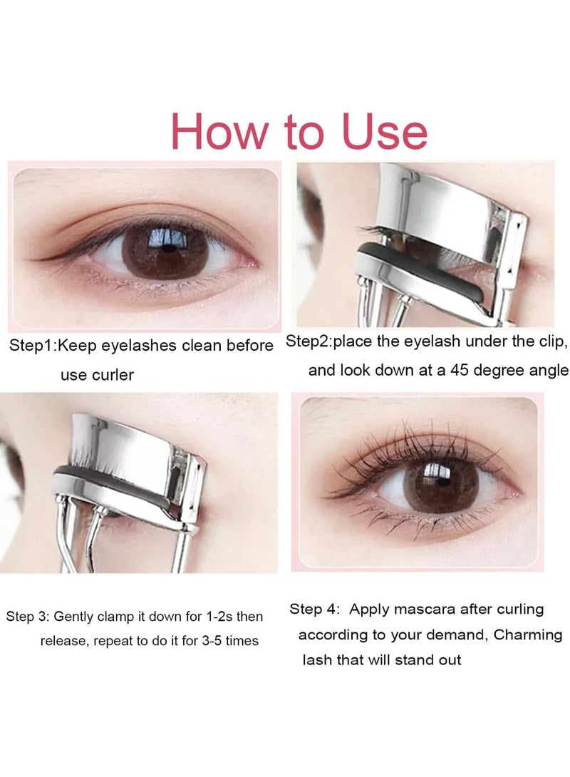 Eyelash Curler - Ergonomic Design for All Eye Shapes, Precision Curl Control, Superior Long- Lasting Curl, Gentle on Lashes, Includes   Replacement Pads, Easy to Use (Pink) - Image 5
