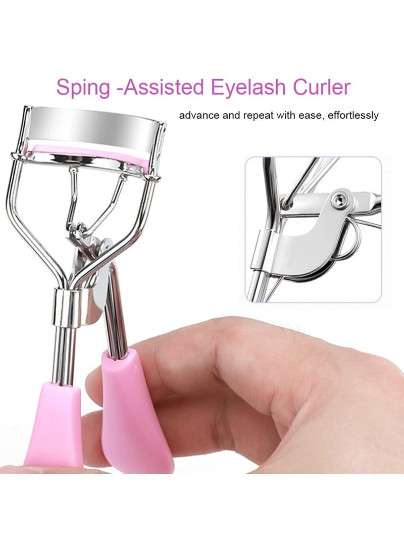 Eyelash Curler - Ergonomic Design for All Eye Shapes, Precision Curl Control, Superior Long- Lasting Curl, Gentle on Lashes, Includes   Replacement Pads, Easy to Use (Pink) - Image 3