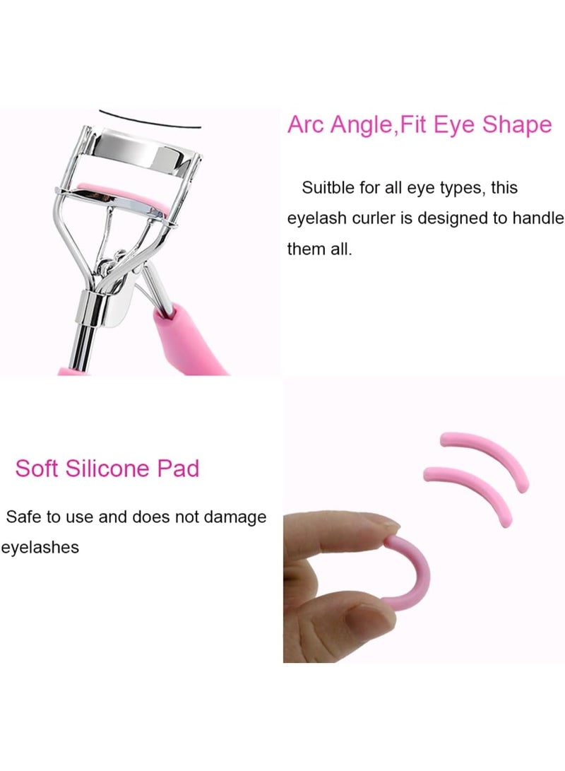 Eyelash Curler - Ergonomic Design for All Eye Shapes, Precision Curl Control, Superior Long- Lasting Curl, Gentle on Lashes, Includes   Replacement Pads, Easy to Use (Pink) - Image 4