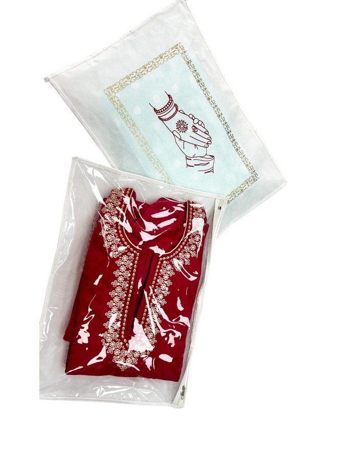 AARON INC Clothes Organizer For Wardrobe (Pack of 24) - Single Storage Organizer For Saree | Salwar Suit | Lehenga Chunni - Dress Organizer For Wardrobe - Single Saree Covers With Zip (White) - Image 4