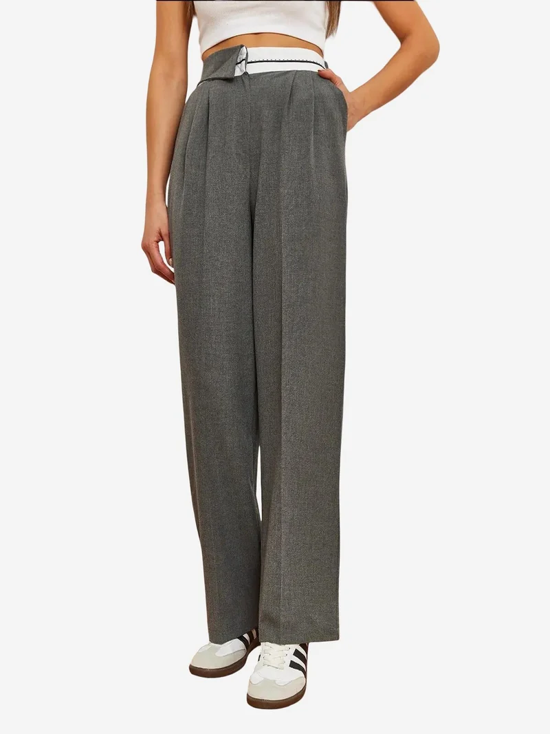 Bianco Lucci LUCCI Textured Palazzo Pants with Bow Detail