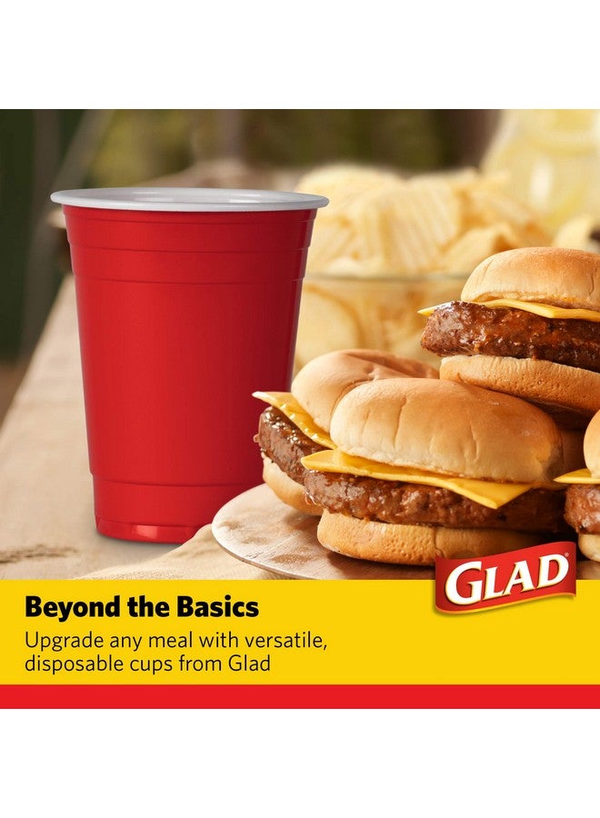 Glad Everyday Disposable Plastic Cups - Red Plastic Party Cups for All Occasions - Heavy Duty Plastic Drinking Cups for Parties or Everyday - 16 Ounce, 100 Count - Image 4