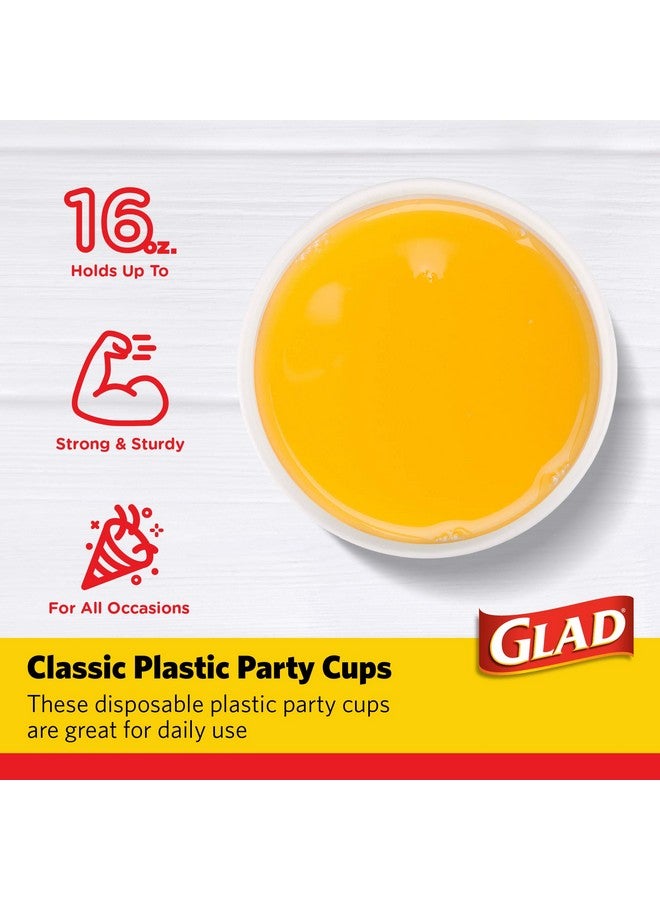 Glad Everyday Disposable Plastic Cups - Red Plastic Party Cups for All Occasions - Heavy Duty Plastic Drinking Cups for Parties or Everyday - 16 Ounce, 100 Count - Image 3