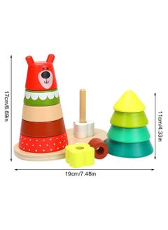 Generic Wooden Shape Sorting Stacking Toy – Rainbow Stacker Learning Toy for Toddlers, Best Educational Gift for Boys & Girls, Brain Development Toy for Ages 1-3  - Image 2