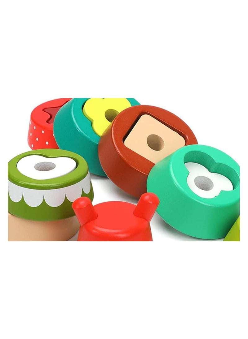 Generic - Wooden Shape Sorting Stacking Toy – Rainbow Stacker Learning Toy for Toddlers, Best Educational Gift for Boys & Girls, Brain Development Toy for Ages 1-3 - Image 1
