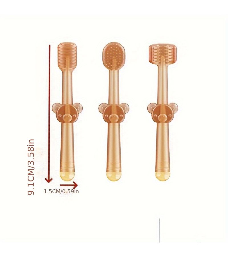Pink 3 Piece Toothbrush Set With 360 Degree Soft Bristles Travel Holder And Silicone Tongue Cleaners For Oral Care - Image 5