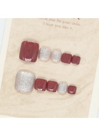 Gentle Glitter Toe Press - on Nails for Summer Sandal Trendy Look - view 2