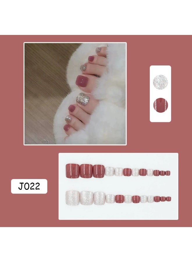 Goolsky Gentle Glitter Toe Press - on Nails for Summer Sandal Trendy Look - Image 3
