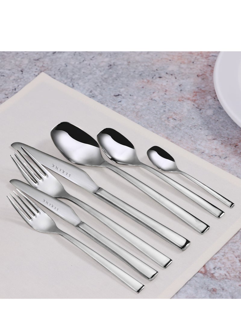 Serenk New York 42-Piece 18/10 Stainless Steel Cutlery Set – Sleek, Polished Flatware for Sophisticated Dining - pzsku/Z4D6AF77037FA333DAC7CZ/45/_/1739969201/396e93e1-7412-4d7d-9a06-fba5fef2988c