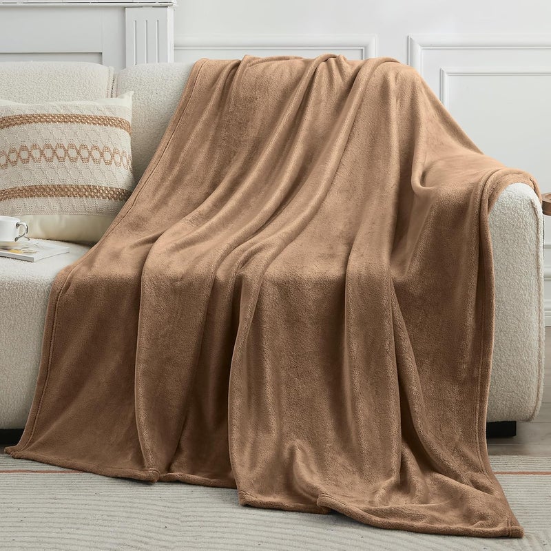 KMUSET Brown Throw Blanket Twin Size - Warm Cozy Soft Lightweight Blankets All Seasons Suitable 60 x 80 inches - Image 5