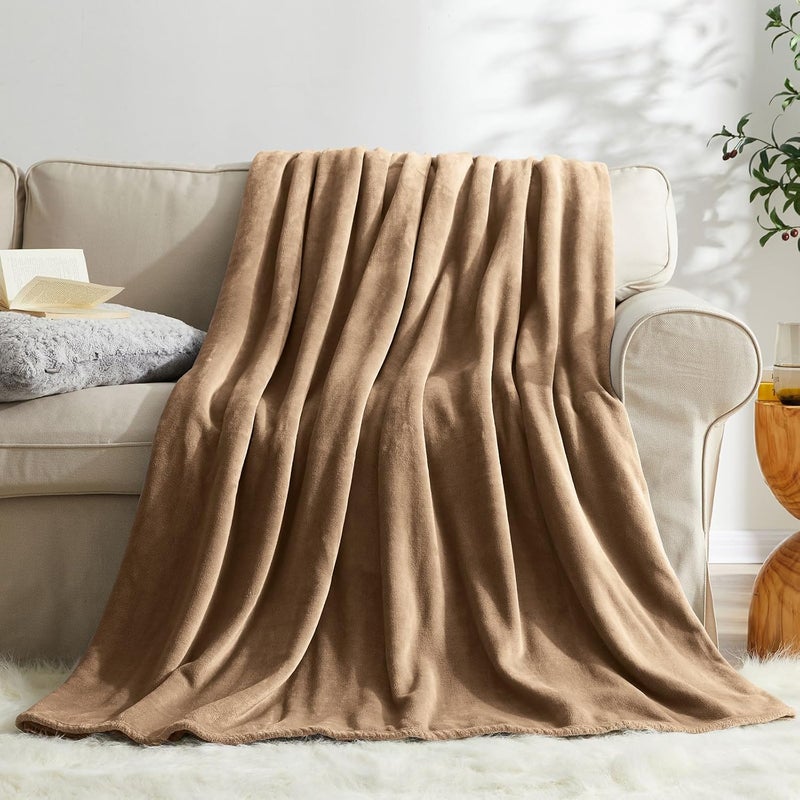 KMUSET Brown Throw Blanket Twin Size - Warm Cozy Soft Lightweight Blankets All Seasons Suitable 60 x 80 inches - Image 2
