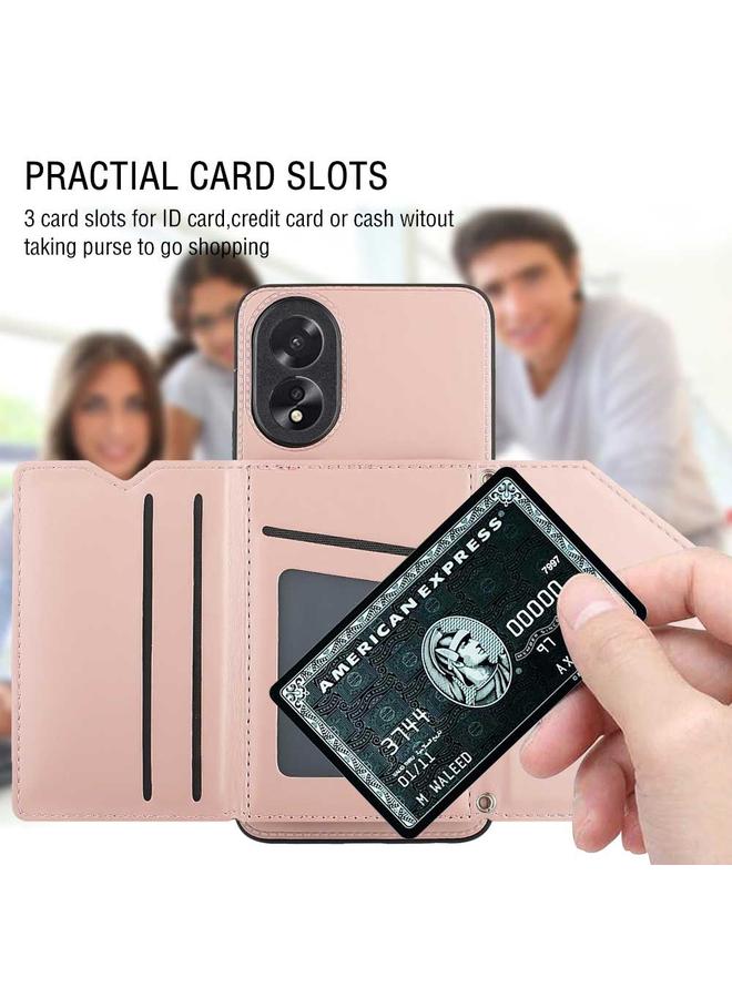 إيروريكس جراب لهاتف OPPO A38 4G/A18 4G مصنوع من جلد البولي يوريثان + TPU + PC مع فتحات للبطاقات - Image 5