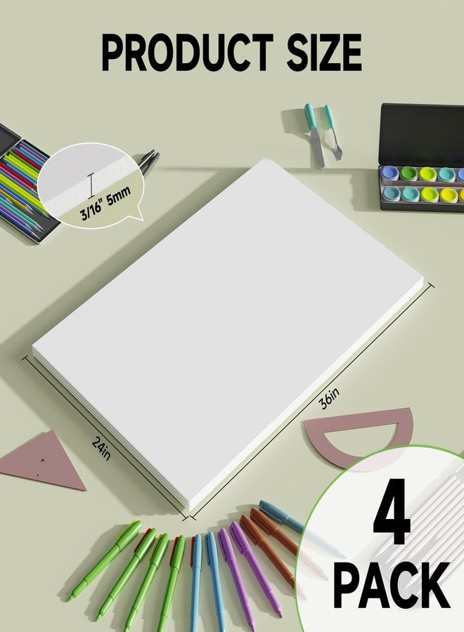 PEKGRIL 24x36" White Poster Board 4 Pack, 5MM Thick Foam Core Board, Large Lightweight Foam Board for Projects, Display Boards for Crafts, Paintings Prints, Art, Display, Presentation - Image 2