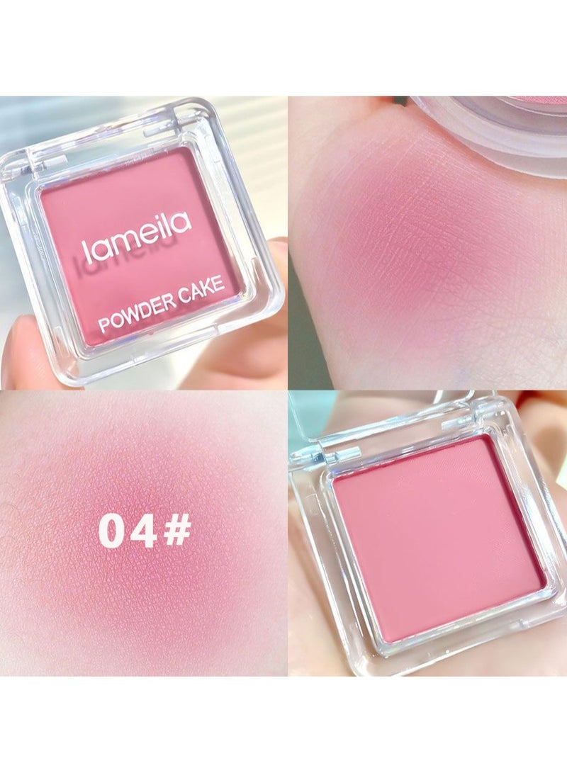 Lameila لوحة أحمر خدود عارية خفيفة الوزن للمكياج اليومي الطبيعي - لون أحادي اللون للمبتدئين والنساء COLOR 4 - Image 1