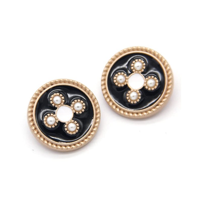 5 PCS Vintage Pearl Gold Metal Women Coat Buttons for Clothing Garment Decorative Large Buttons Sewing Accessories 4 30mm