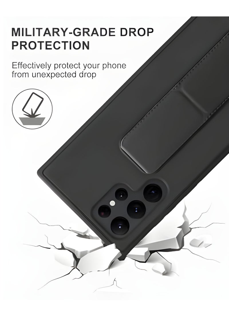 جراب Samsung Galaxy S25 Ultra مع حزام يد عمودي وأفقي مع حامل مغناطيسي للسيارة لهاتف Samsung Galaxy S25 Ultra مقاس 6.9 بوصة - Image 3