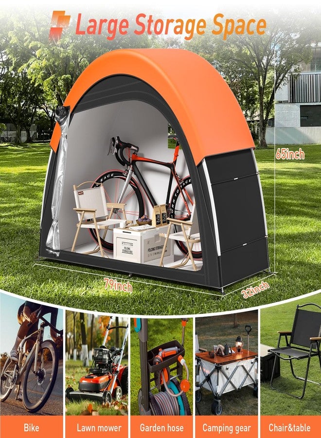 PZT Upgraded Bike Tent with Rain Cover, Portable Outdoor Storage Shed for 2-3 Bikes, 210D Oxford Fabric PU4000 Waterproof, Bike Shed/Bike Cover for Motorcycles, Garden Tools, Lawn Mower - Image 3
