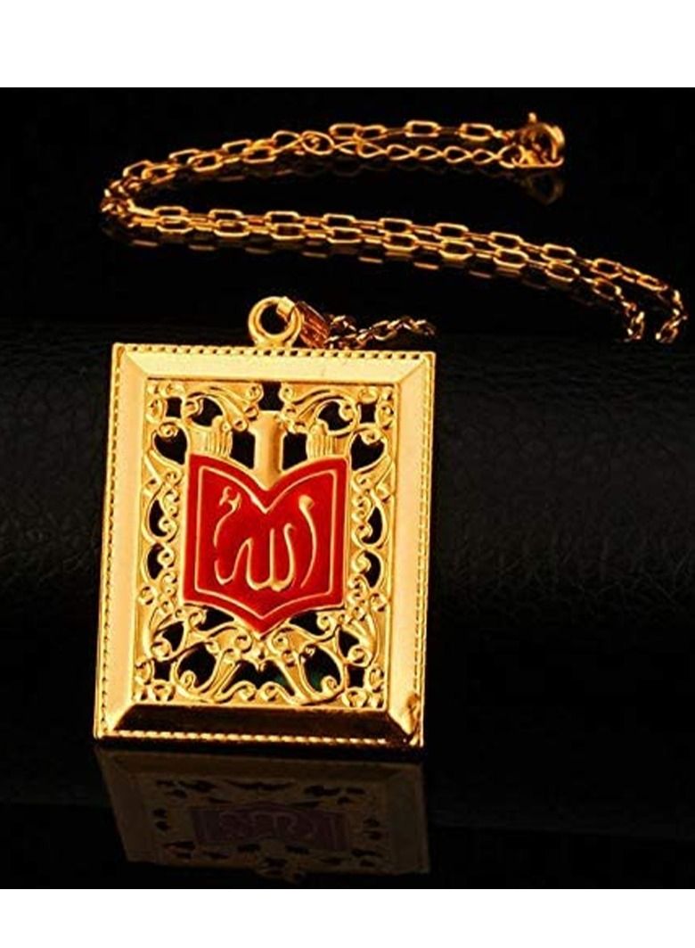 DubaiGallery Fashion Jewelry Highly craftsmanship New Islamic Allah Pendant Charm Gold Pendant Necklace Religious Muslim Jewelry - Image 1
