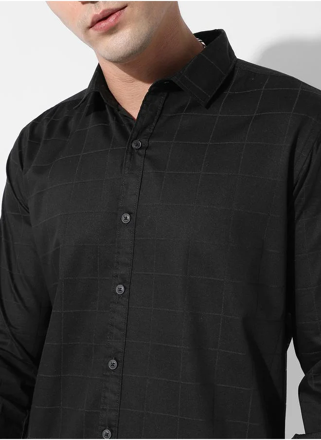 Campus Sutra Checked Button-Down Casual Shirt