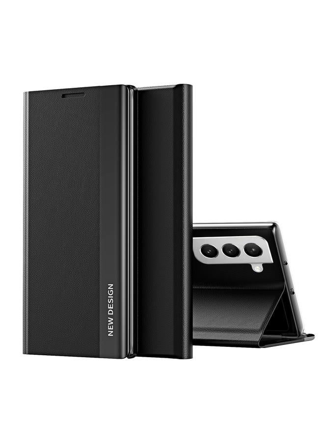 The Bros Case For Samsung Galaxy S22+ 5G Side Electroplated Magnetic Ultra-Thin Horizontal Flip Leather Case with Holder