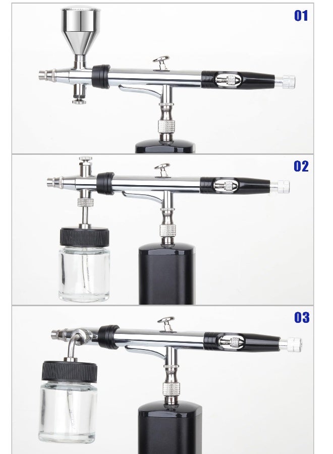 Multi-Purpose Professional Airbrush Kit with Compressor, Portable Cordless Rechargeable Airbrush Set, Rotatable Air Brush Head, for Model Making, DIY Art, Nail Art, Cake Decorating, Makeup  - Image 2