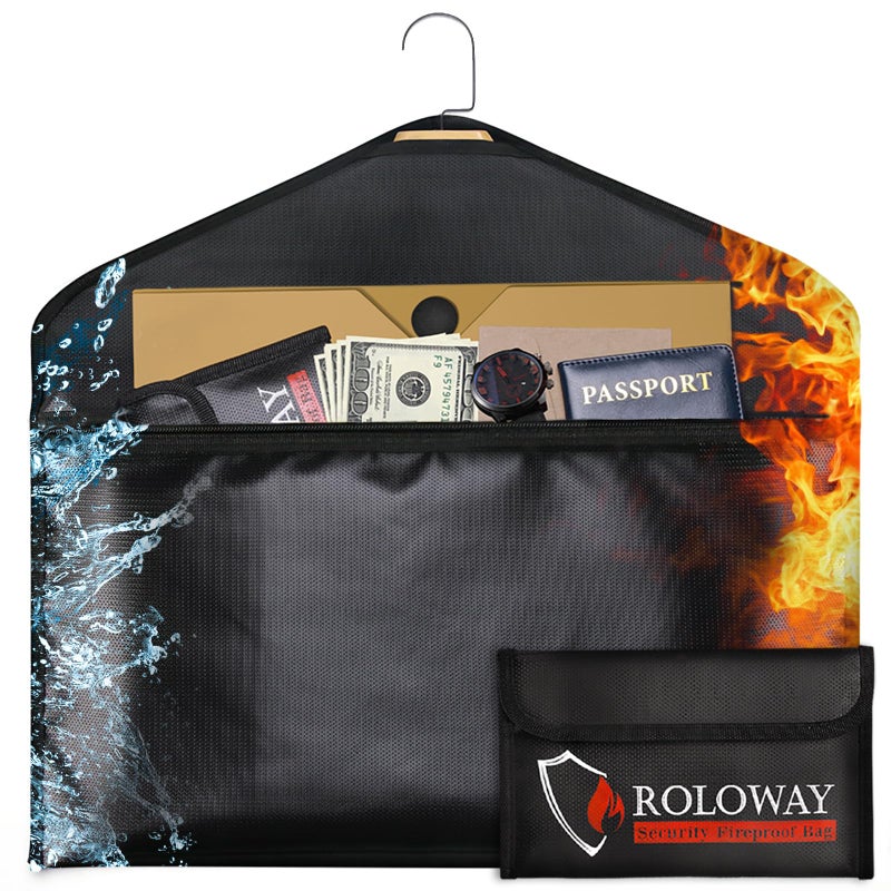 ROLOWAY Hanger Diversion Fireproof Safe Hidden Compartment for Home Travel Secret Safe for Cash Hiding Under Clothes with Small Fireproof Bag