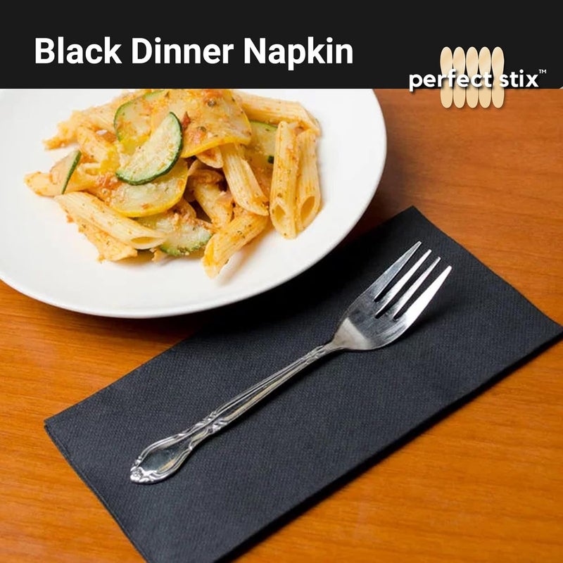 Perfect Stix Perfectware 2 Ply Black Dinner Napkin Pack of 125 - Image 2