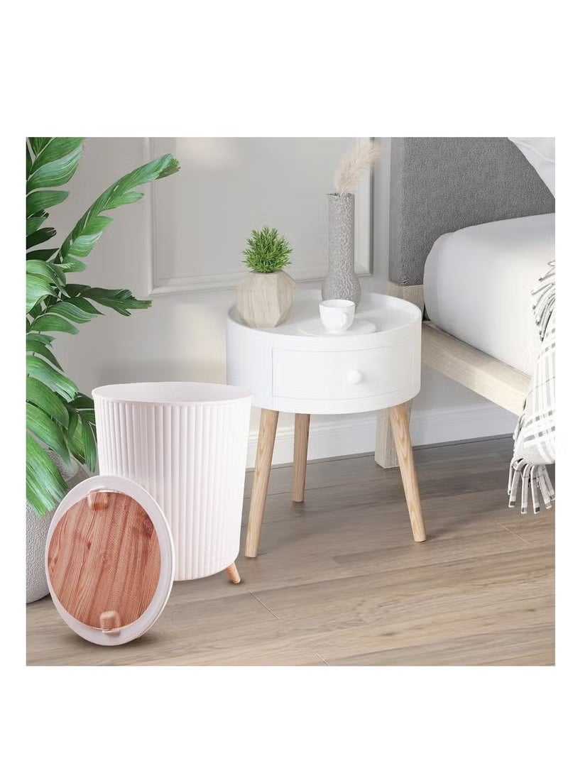 Generic Trash Can With A Cover, Decorative Basket, A Distinctive Piece Of Decorative Furniture  - Image 1