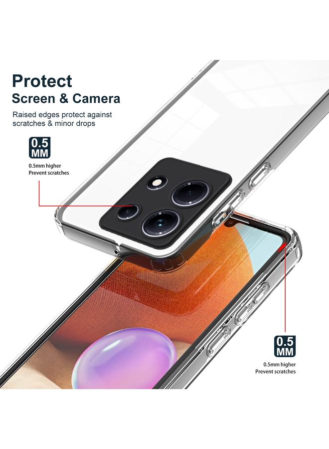 اس-توب جراب لهاتف Infinix Note 30 3 في 1، جراب هاتف شفاف من مادة TPU بلون إطار الكمبيوتر الشخصي - Image 4