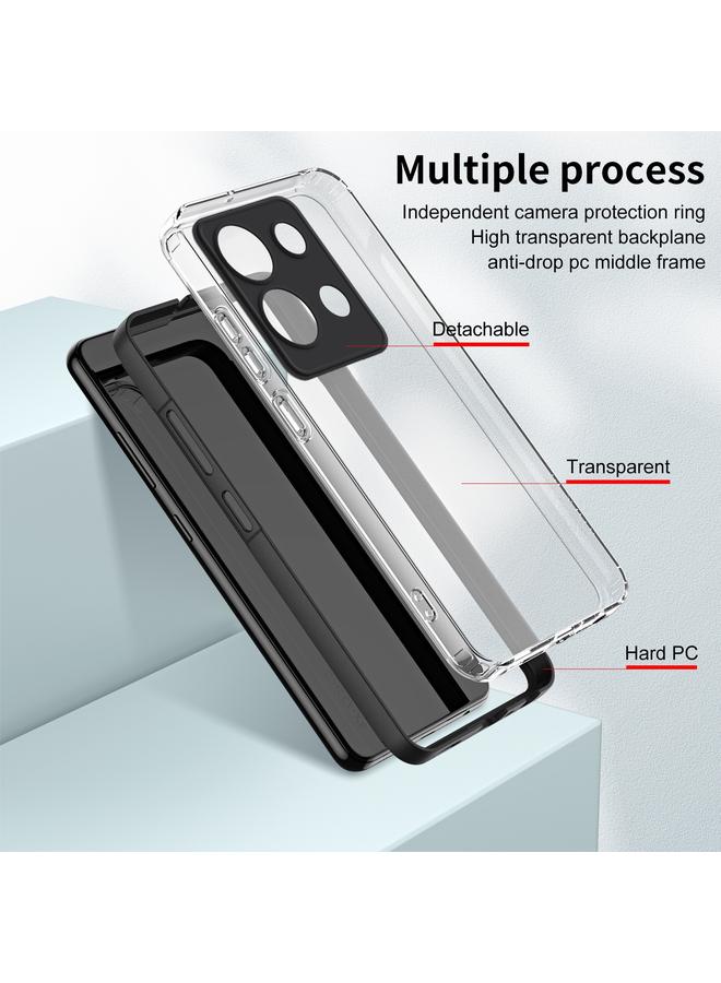 اس-توب جراب لهاتف Infinix Note 30 3 في 1، جراب هاتف شفاف من مادة TPU بلون إطار الكمبيوتر الشخصي - Image 3