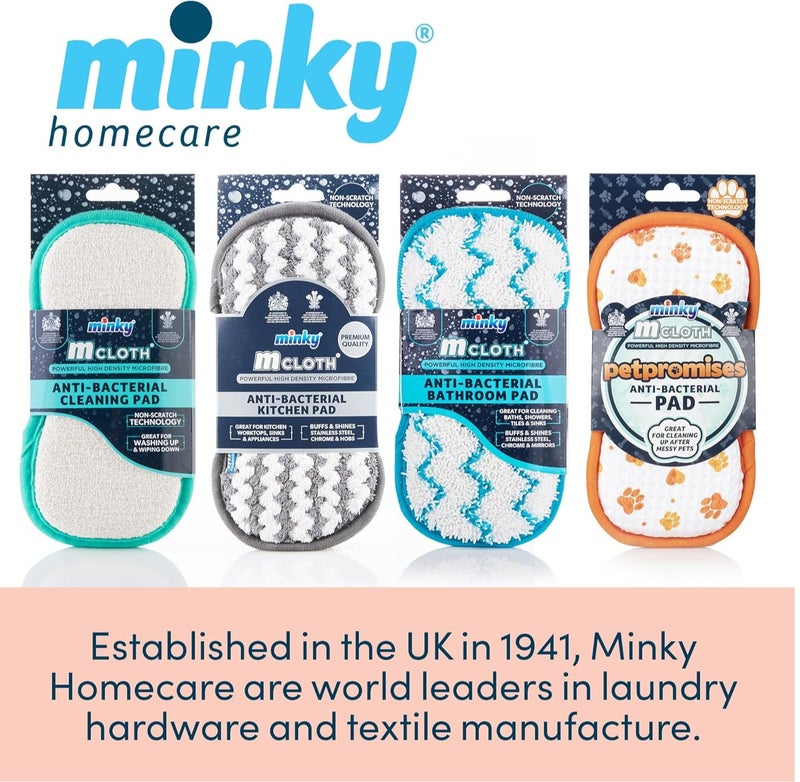 مينكي قطعة تنظيف مضادة للبكتيريا للحيوانات الأليفة من Minky، وسادة تنظيف من الألياف الدقيقة، غير قابلة للخدش، عالية الكثافة لتنظيف فضلات الحيوانات والأسطح المتعددة - Image 4