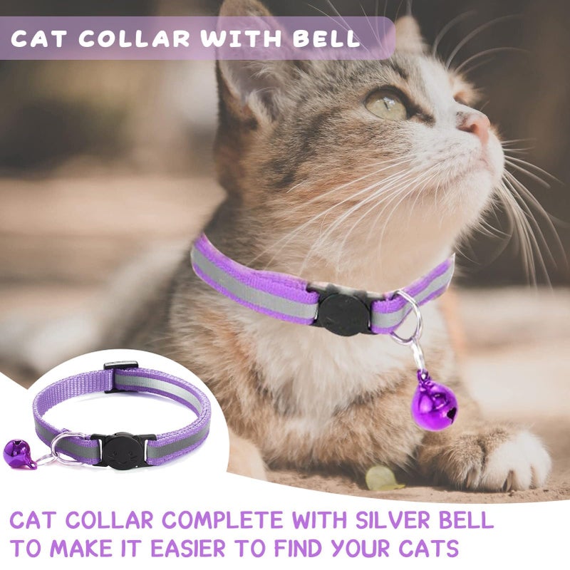 DreamAug 6-Pack Reflective Cat Collars with Bell â€“ Breakaway Safety Nylon Kitten Collars, Adjustable Pet Collars with Charming Bells, Mixed Colors in one Package. - Image 5