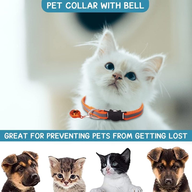 DreamAug 6-Pack Reflective Cat Collars with Bell â€“ Breakaway Safety Nylon Kitten Collars, Adjustable Pet Collars with Charming Bells, Mixed Colors in one Package. - Image 4