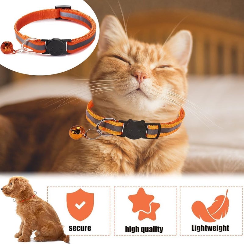 DreamAug 6-Pack Reflective Cat Collars with Bell â€“ Breakaway Safety Nylon Kitten Collars, Adjustable Pet Collars with Charming Bells, Mixed Colors in one Package. - Image 3