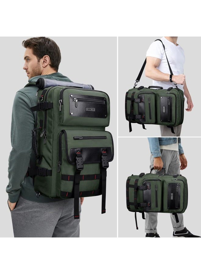 WITZMAN Carry On Travel Backpack for Men Convertible Large Nylon Duffle Bags Fit for 17 Inch Laptop Airline Approved Luggage, Army Green, Large, Travel Backpacks - Image 2