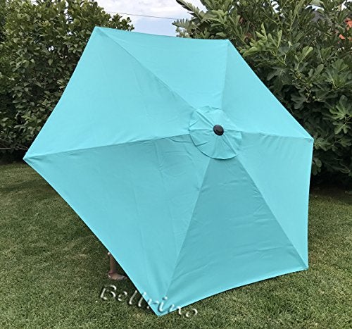 BELLRINO Replacement Peacock Blue Umbrella Canopy for 9 ft 6 Ribs Canopy Only Peacock BLUE96