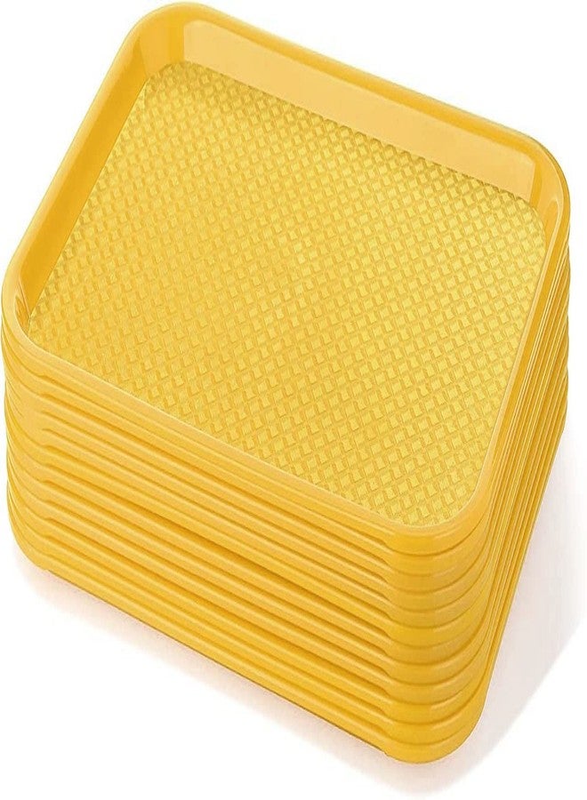 Improvhome Serving Platter/Large Tray; Made of Premium Plastic; Rectangular Shape; Length 16 Inches X Breadth 12 Inches (1 Yellow Tray) - Image 1