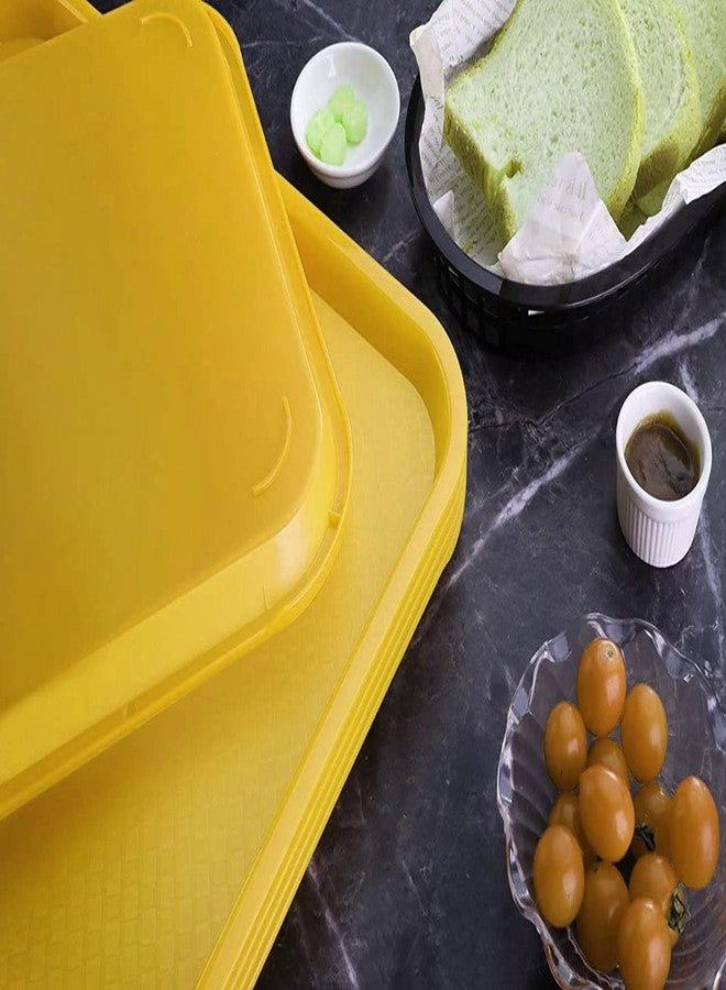 Improvhome Serving Platter/Large Tray; Made of Premium Plastic; Rectangular Shape; Length 16 Inches X Breadth 12 Inches (1 Yellow Tray) - Image 2