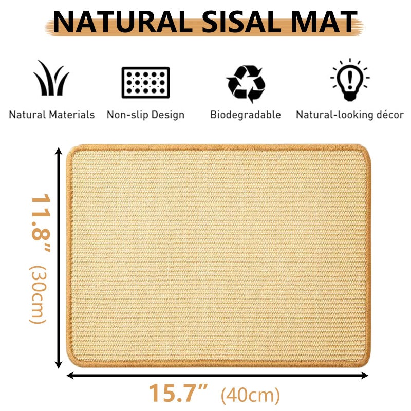 Oncpcare 2PCS Rabbit Scratch Mat Natural Bunny Scratching Pad Claws and Teeth Care Rabbit Mats for Cages Chew Toys for Bunny Pet Cage Bedding for Biting Sleeping Nesting, 16x12 - Image 2