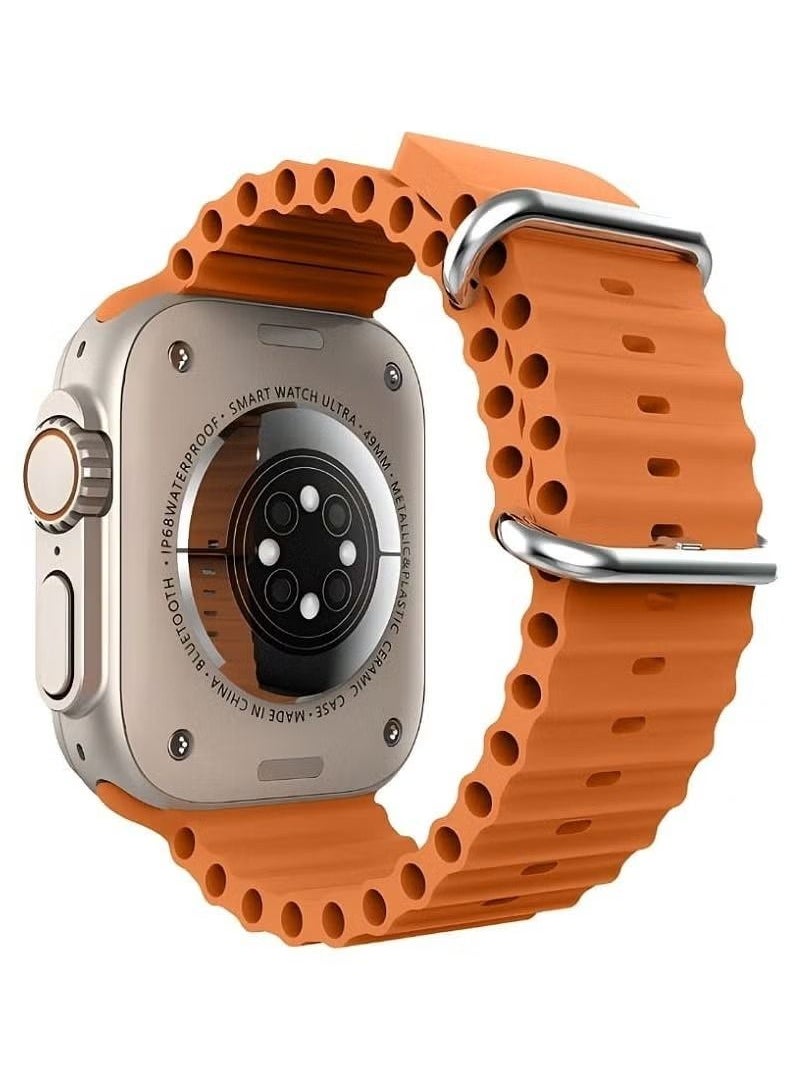Generic - Original X8 Ultra Smart Watch For Men Series 8 NFC 2.08 inch Always-on Display & Wireless Charging 49MM has strap locks With 4 Extra Ocean Strap - Image 1