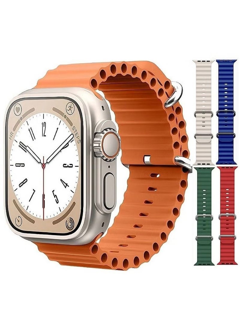 Generic - Original X8 Ultra Smart Watch For Men Series 8 NFC 2.08 inch Always-on Display & Wireless Charging 49MM has strap locks With 4 Extra Ocean Strap - Image 1