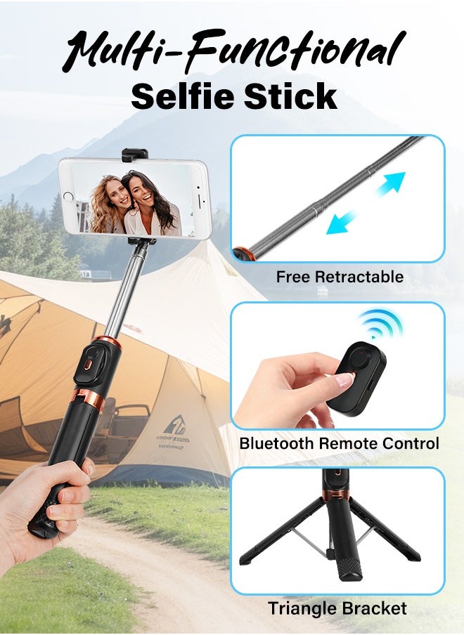 PRO LASHBEAUTY - Selfie Stick Tripod with Remote & Lightweight Phone Tripod, Solidest Portable Cell Phone Tripod, Compatible with iPhone/Android - Image 1