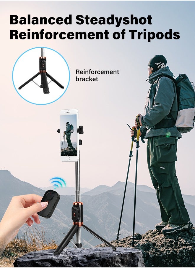 PRO LASHBEAUTY - Selfie Stick Tripod with Remote & Lightweight Phone Tripod, Solidest Portable Cell Phone Tripod, Compatible with iPhone/Android - Image 1