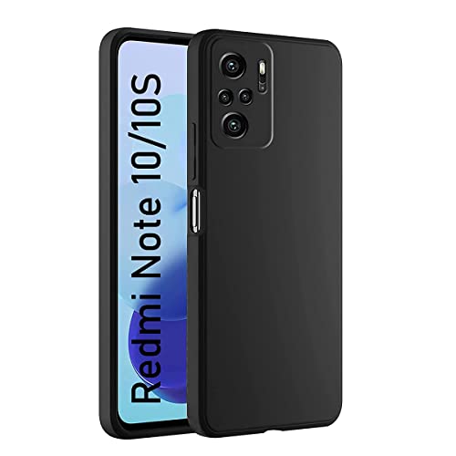 LIRAMARK Silicone Soft Back Cover Case for Mi Redmi Note 10 / Note 10S (Black) - Image 1