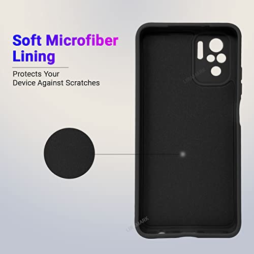LIRAMARK Silicone Soft Back Cover Case for Mi Redmi Note 10 / Note 10S (Black) - Image 4