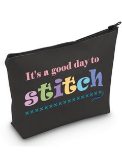 JXGZSO JXGZSO Cross Stitch Project Cosmetic Bag It's A Good Day To Stitch Makeup Bag Cross Stitch Lovers gift Needleworker Gift (Day To Stitch Bag) 