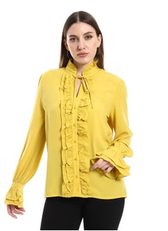 Mustard balloon blouse with front cut - pzsku/Z4D6BBFE4AC2428097BE4Z/45/_/1709933362/7e7005e8-d5b6-4559-8b2d-c17d51b56ce1