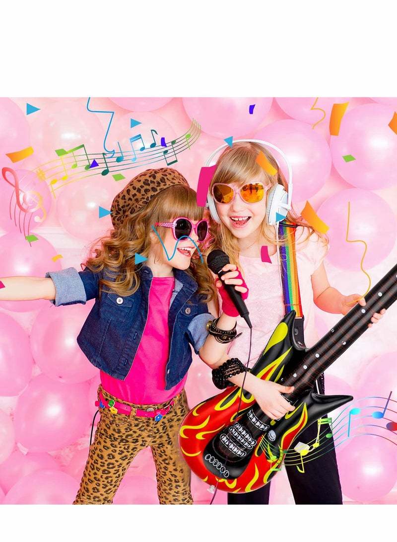 Excefore Inflatable Guitar, Waterproof Flame Reusable Rock Guitar ​​for 80s 90s Musical Themed Party, Adults Kids Birthday Party and Photo Booth Props - Image 2